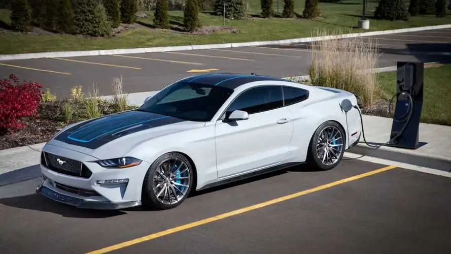 Ford Mustang Lithium Electric EV Shocks SEMA with 900 HP, Six Speed Manual