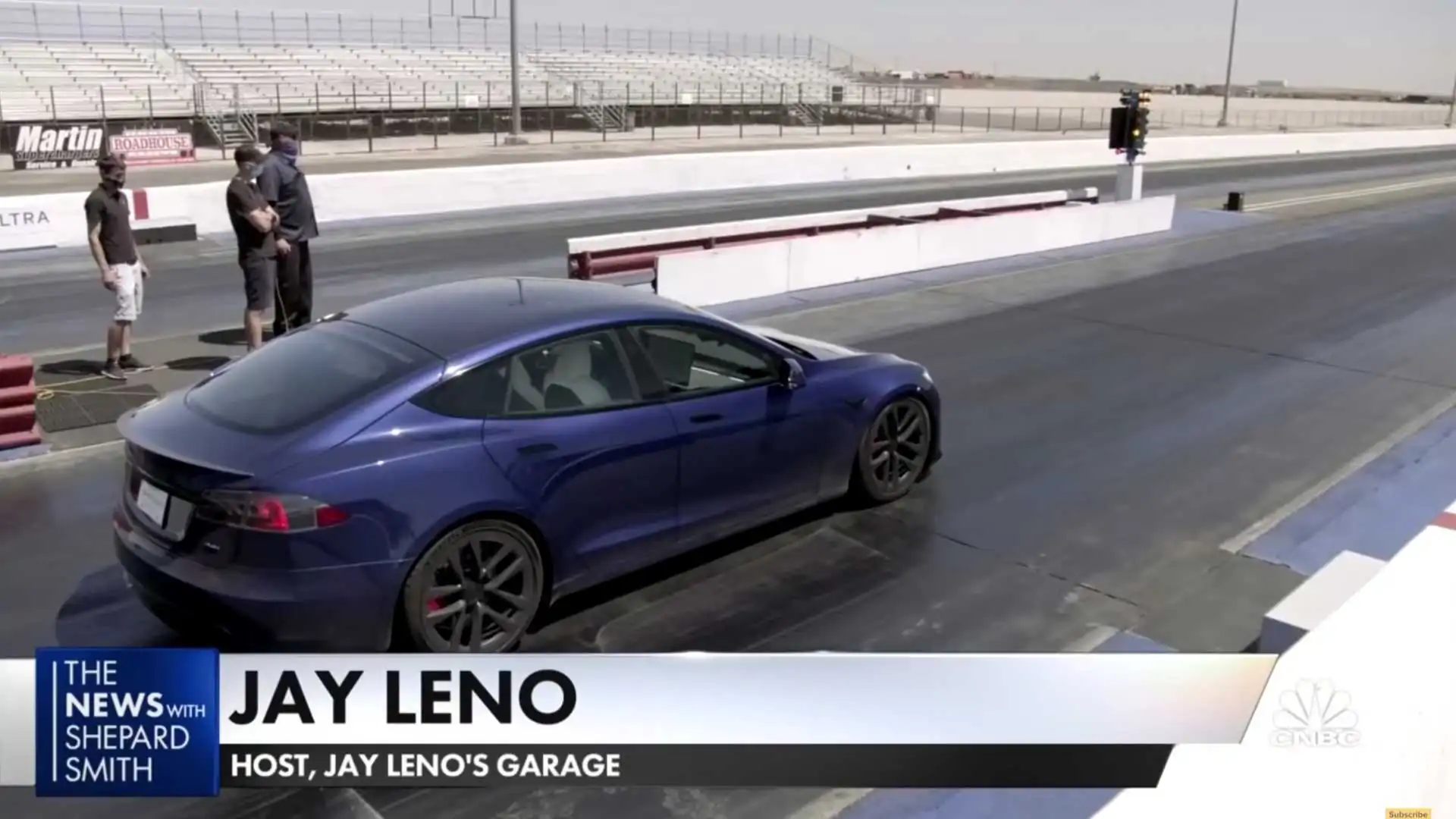 Jay Leno Attempts Quarter-Mile Record In Tesla Model S Plaid