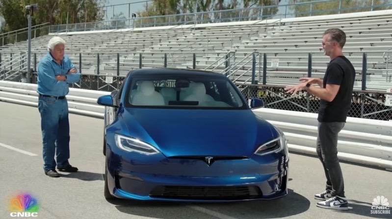 Jay Leno Attempts Quarter-Mile Record In Tesla Model S Plaid