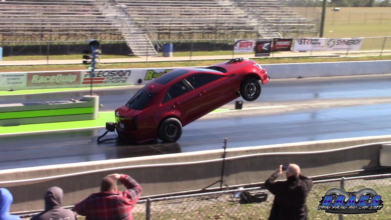 Drag Strip Luxury Racing: Cadillacs Pulling Wheelies