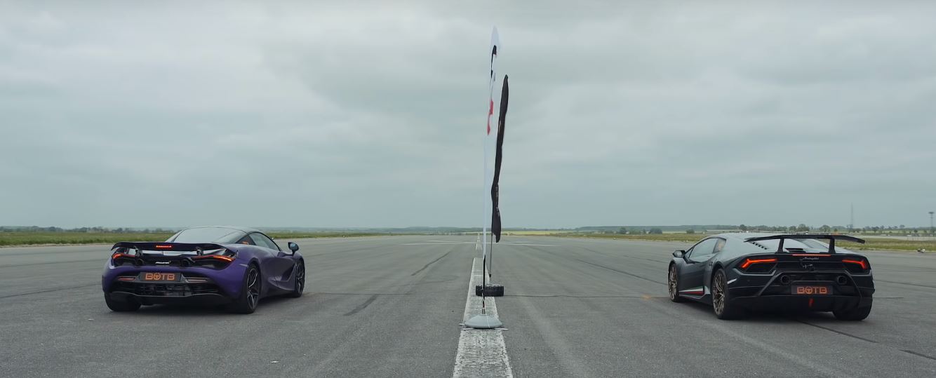 Drag Races 630-HP Lamborghini Huracan Drag Races 710-HP McLaren 720S