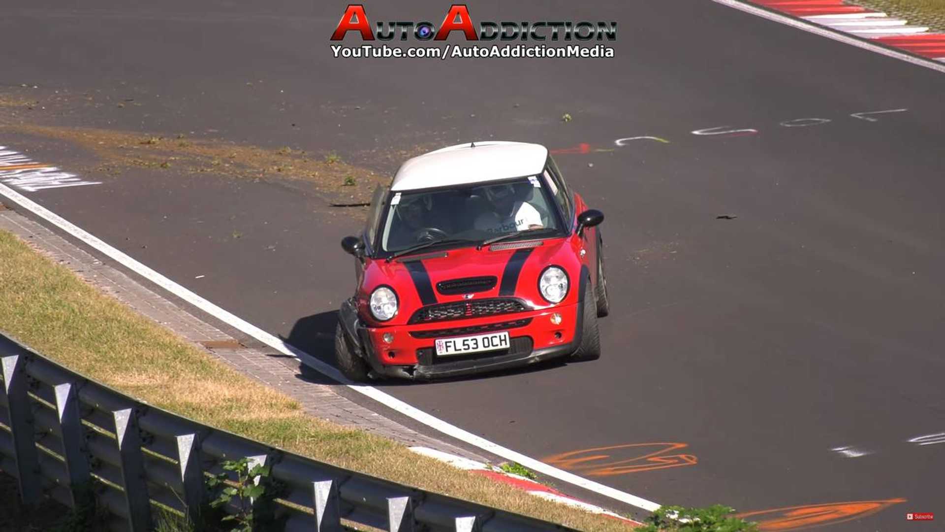 This Mini Cooper Mini Cooper Crash at The 'Ring Makes Your Head Hurt