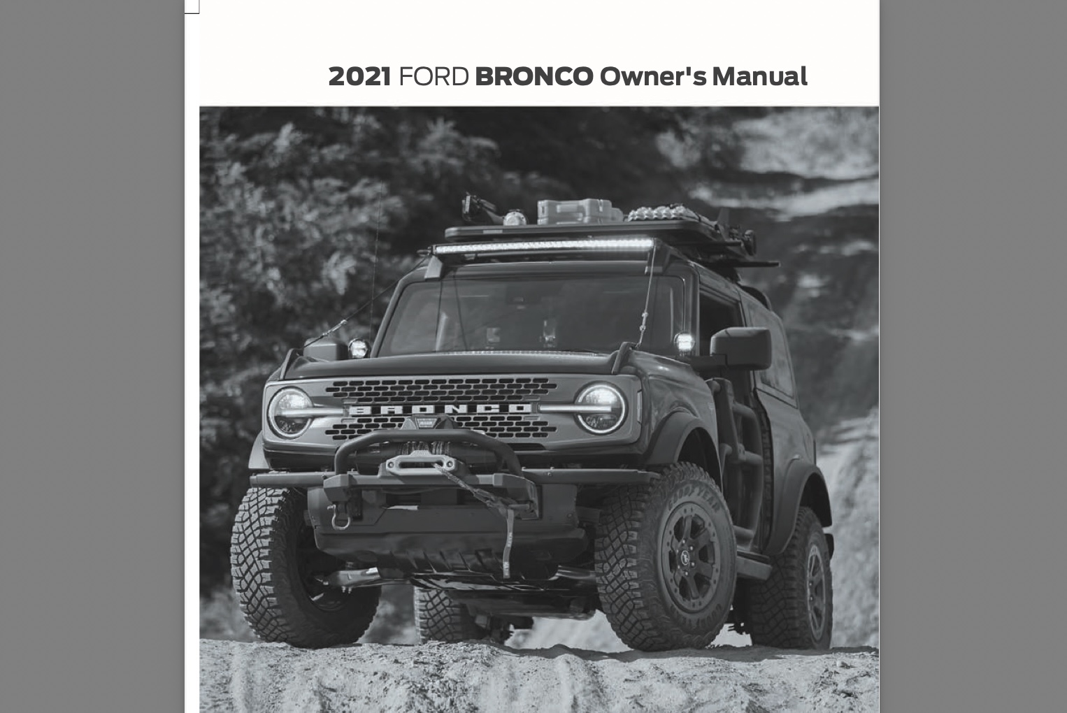 2021 Ford Bronco Owner's Guide Reveals All Its 552-Page Glory