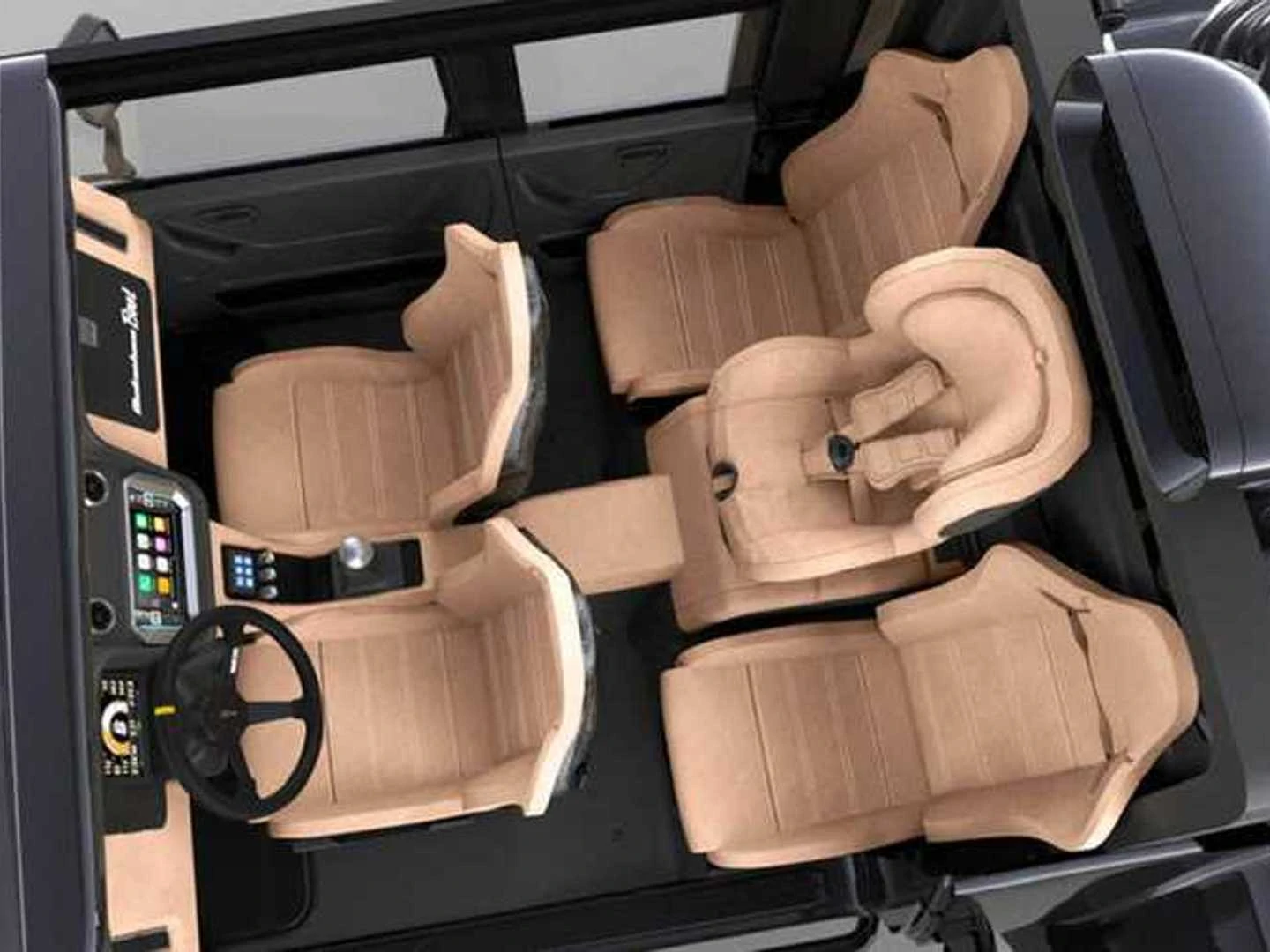 The SCG Boot Four-Door Interior Layout with Cool Baby Seat