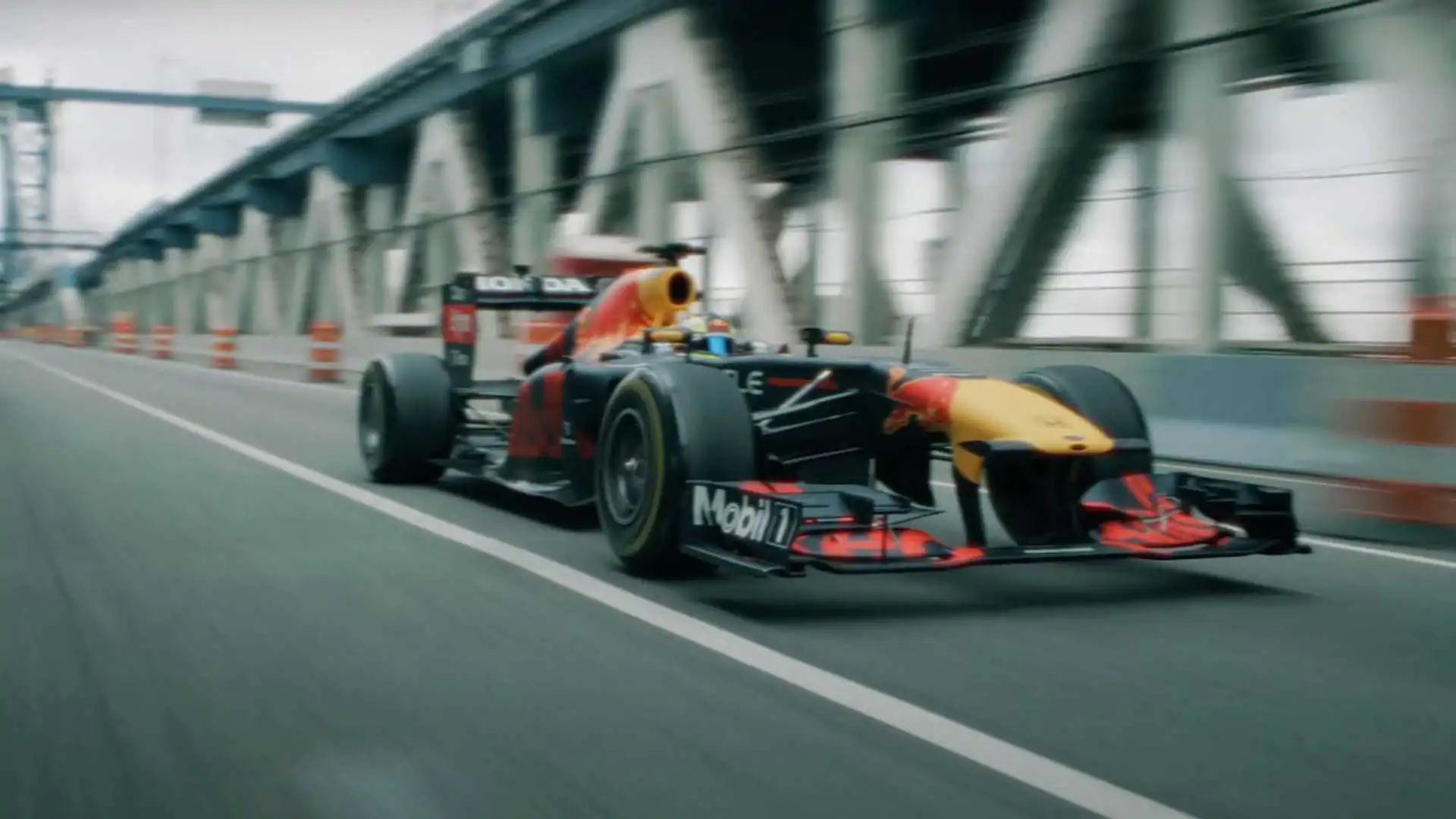 Sergio Perez drives Red Bull F1 car from NY all the way to Miami