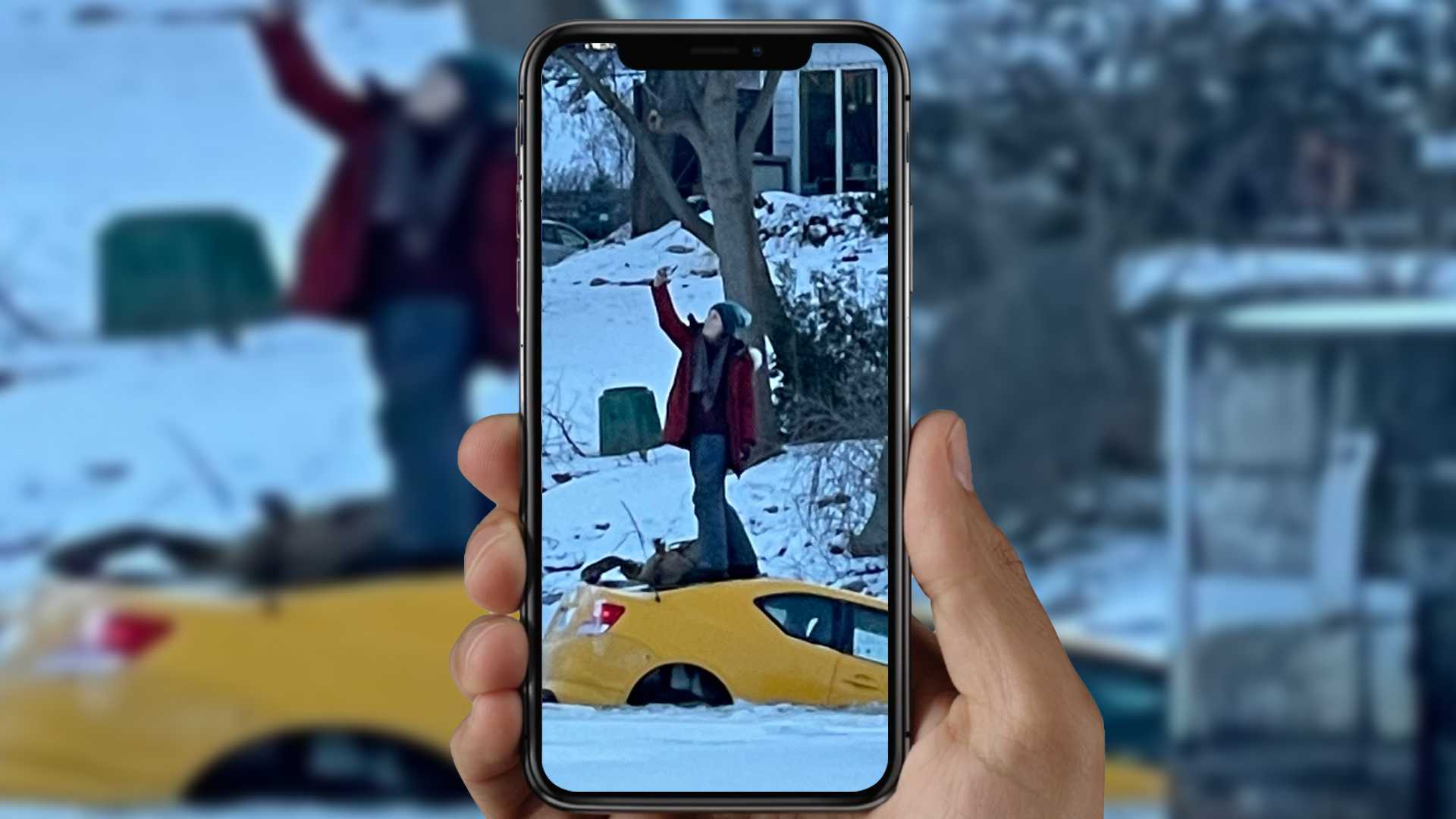 Scion tC Driver Takes a Selfie as Her Car Sinks into Frozen River