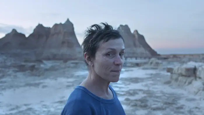 Frances McDormand gives a tour of the 2001 Econoline Van in 'Nomadland'