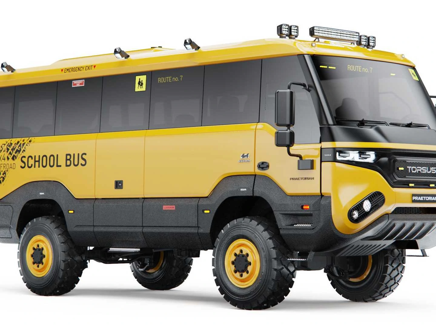 Torsus Praetorian School Bus on-Road Fears No Snow Day