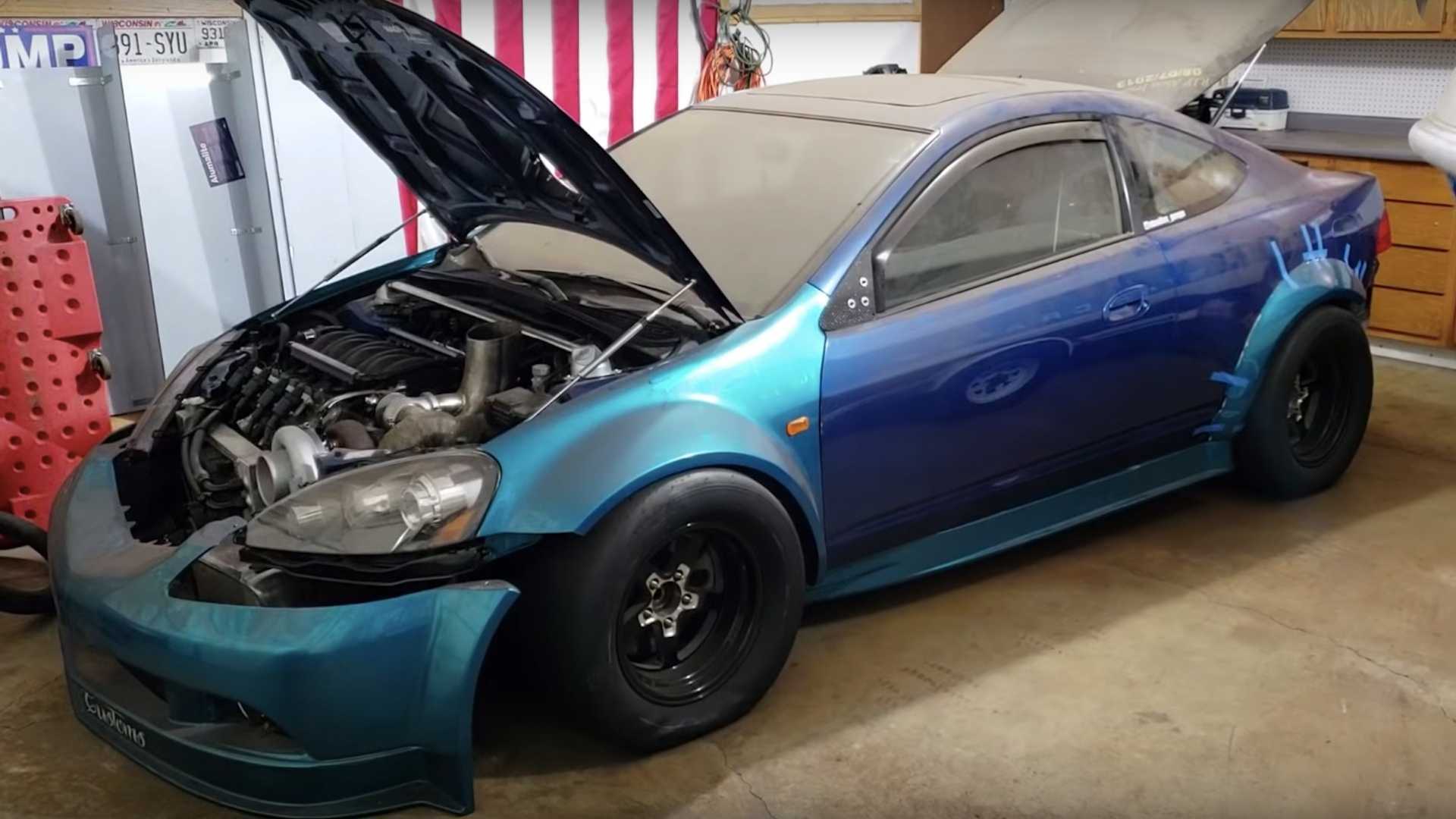 Check out this Twin-Engined Acura RSX with LS4 V8 Front and Back