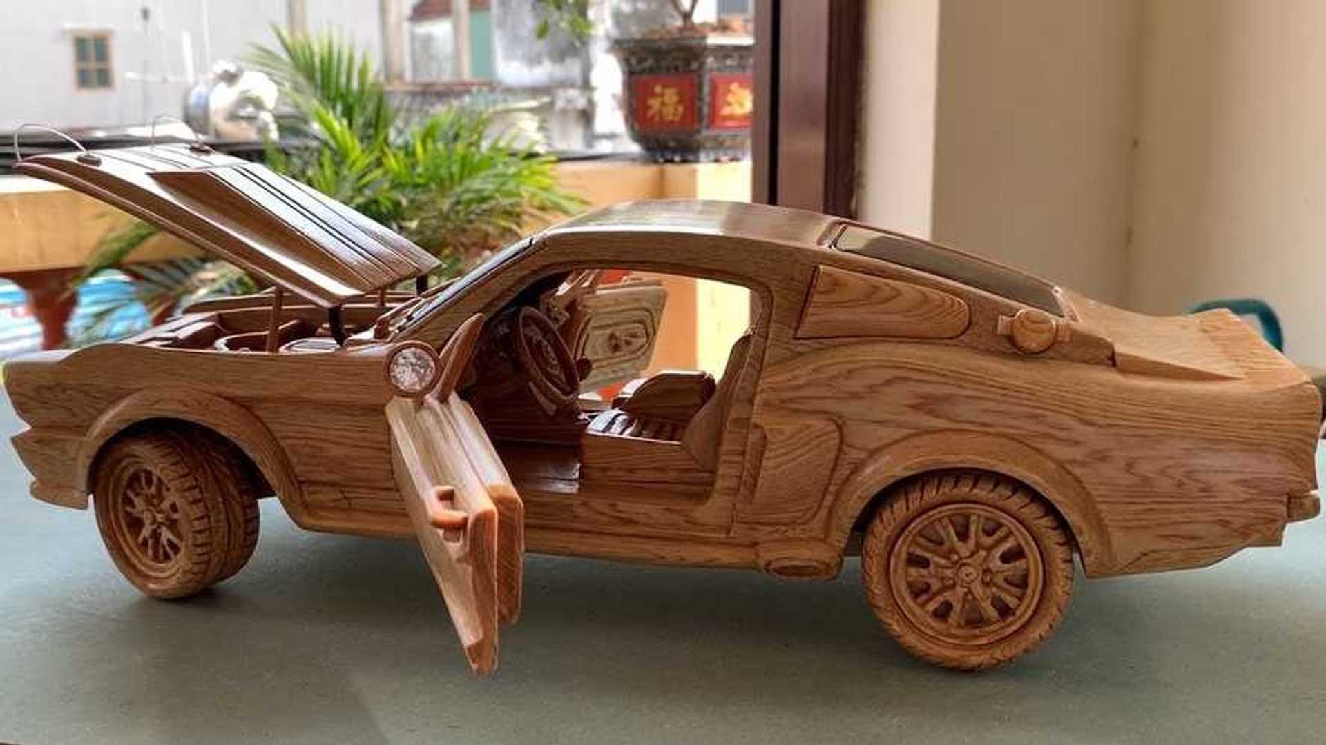 1967 Ford Mustang Wood Carving is Automotive Art at Its Finest