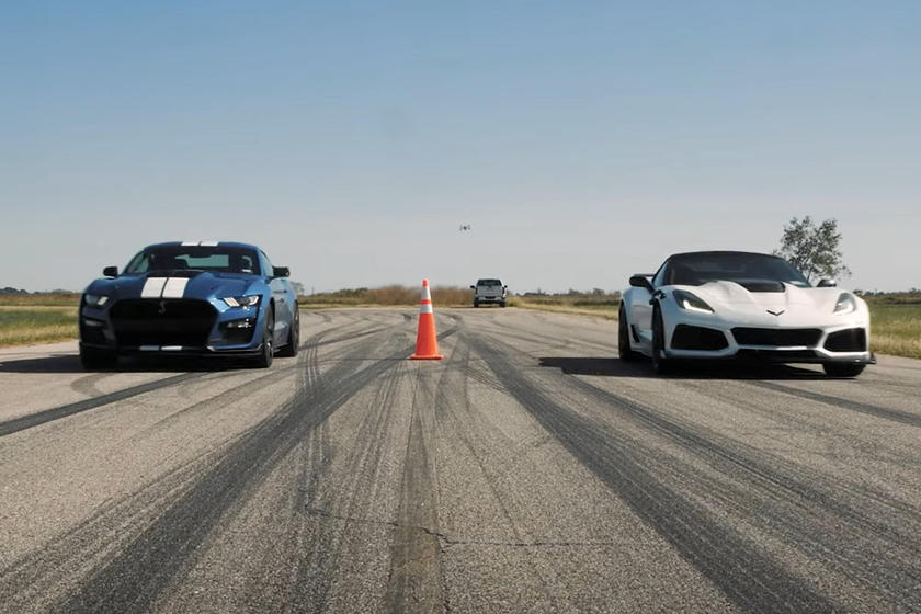 Corvette ZR1 Races Mustang Shelby GT500 before 1,000-HP Upgrade