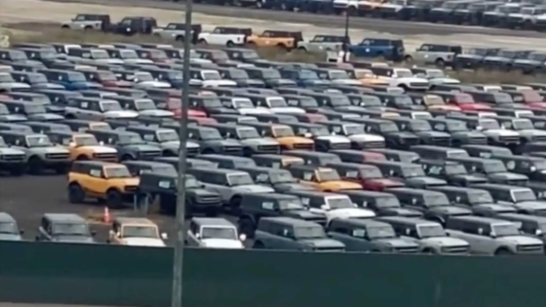 Ford Broncos in the Thousands Are Seen Parked, Waiting for Quality Checks