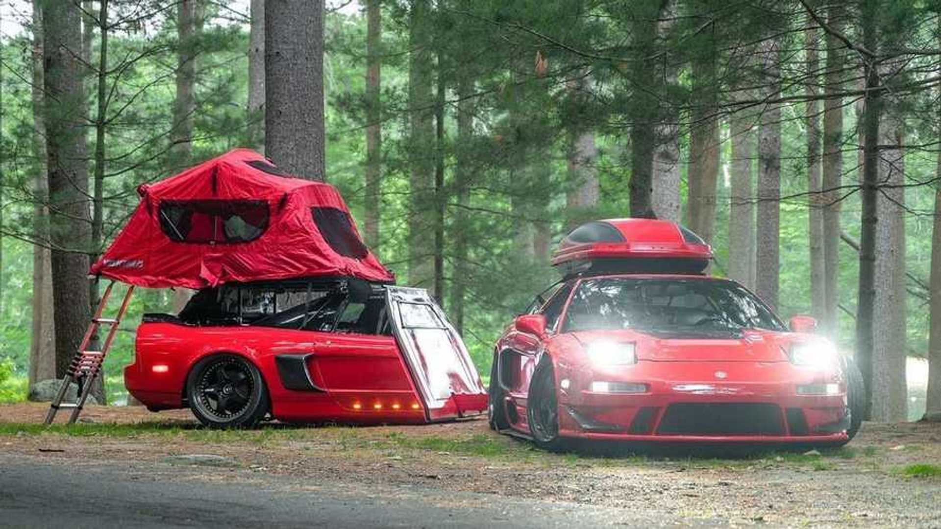 Acura NSX with matching trailer made from actual NSX