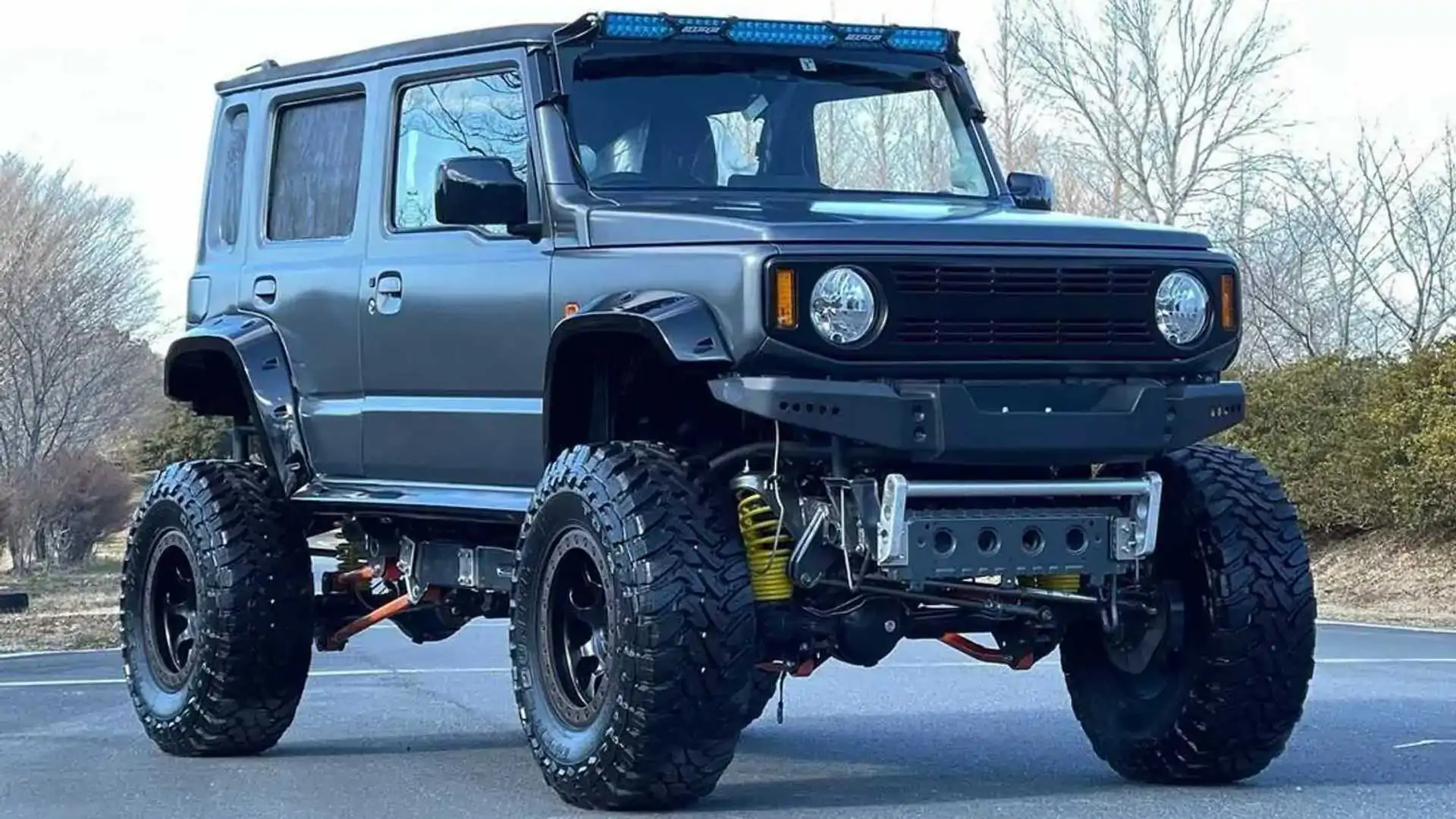 This four-door Suzuki Jimny Mini Monster Truck was built by students