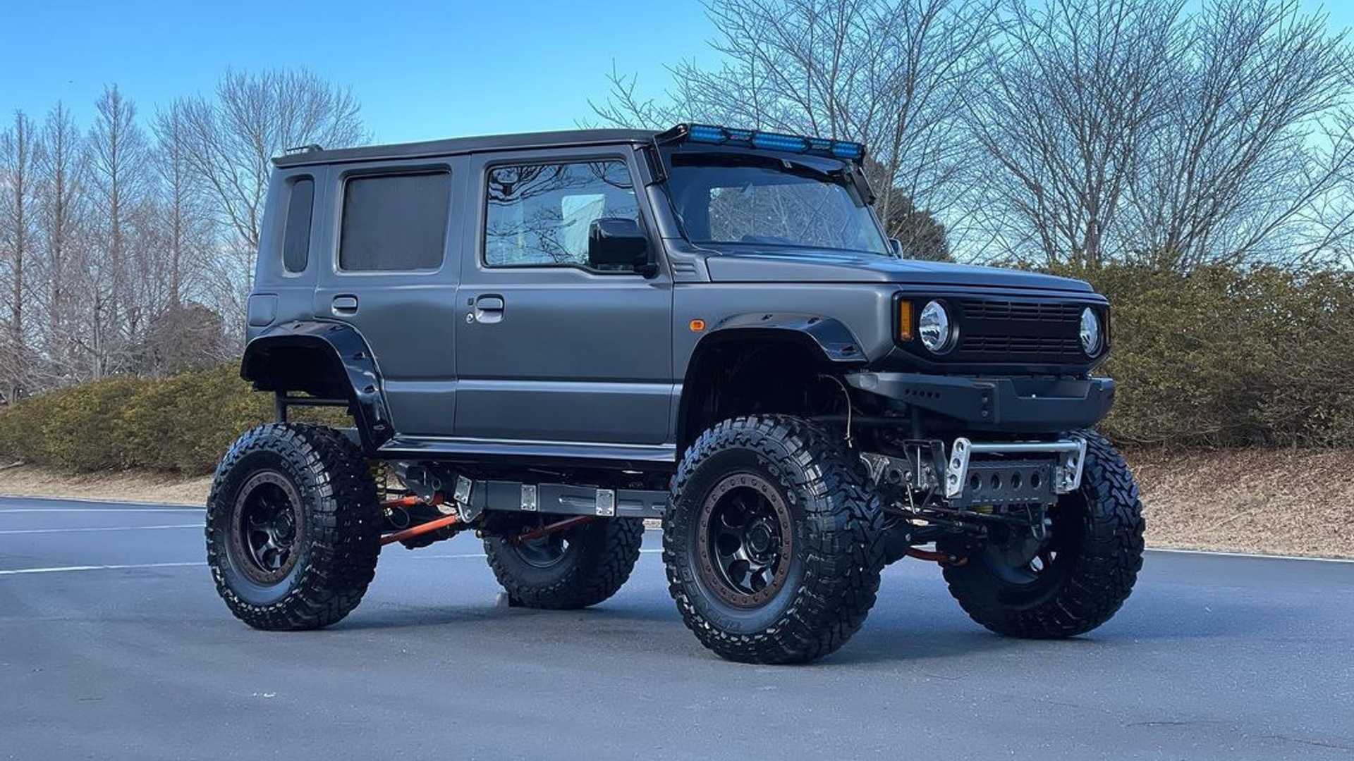 This four-door Suzuki Jimny Mini Monster Truck was built by students