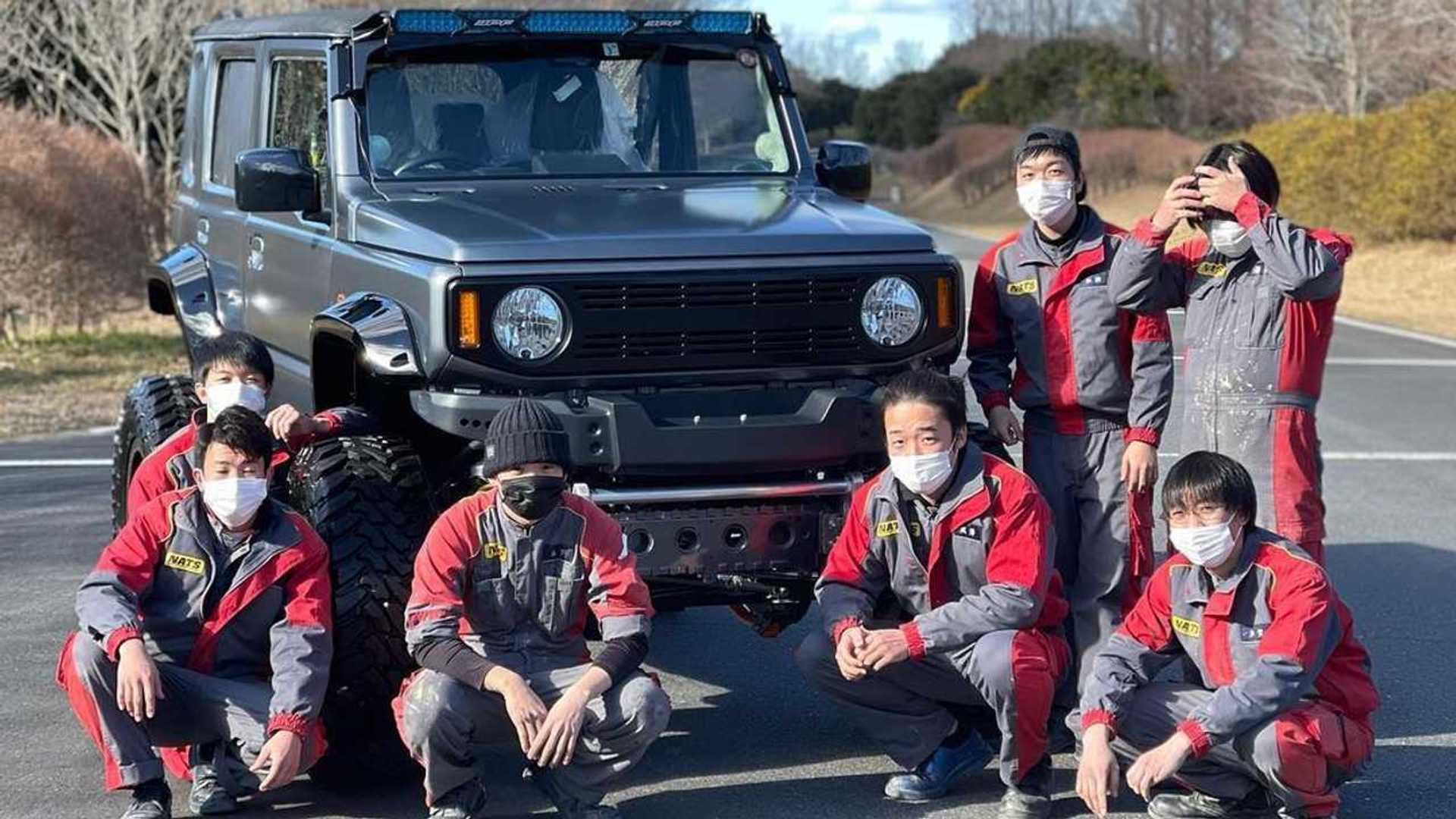 This four-door Suzuki Jimny Mini Monster Truck was built by students