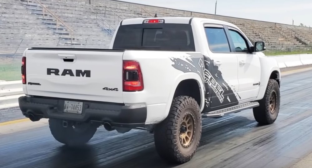 2019 Ram 1500 Rebel Hellcat Hits the Drag Strip, But Breaks