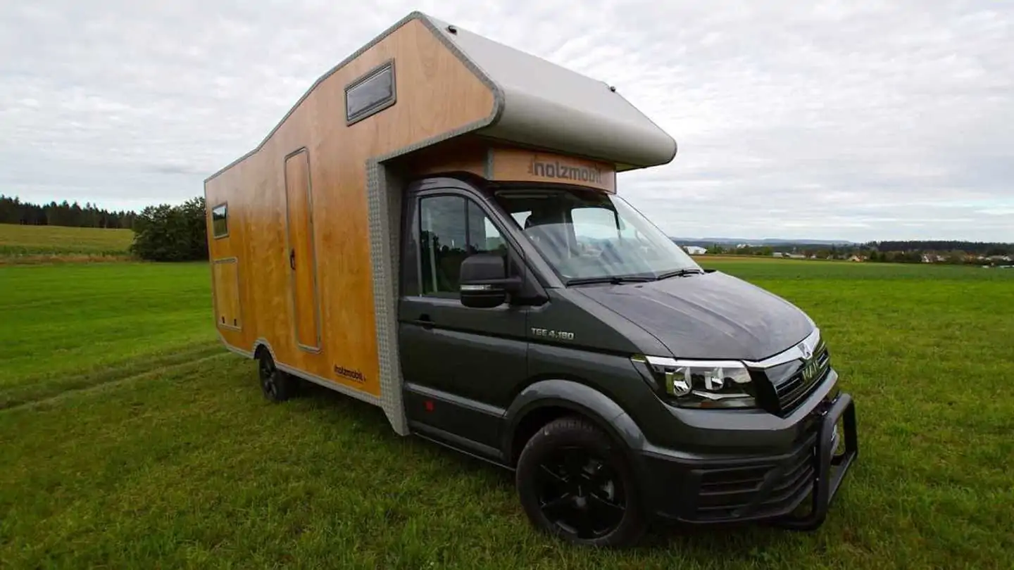 This classy camper is a tribute to wood, inside and out