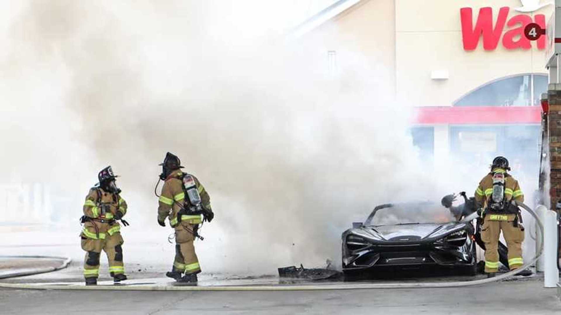 McLaren 765LT Burns To Pile Of Ash In Fire At Gas Station