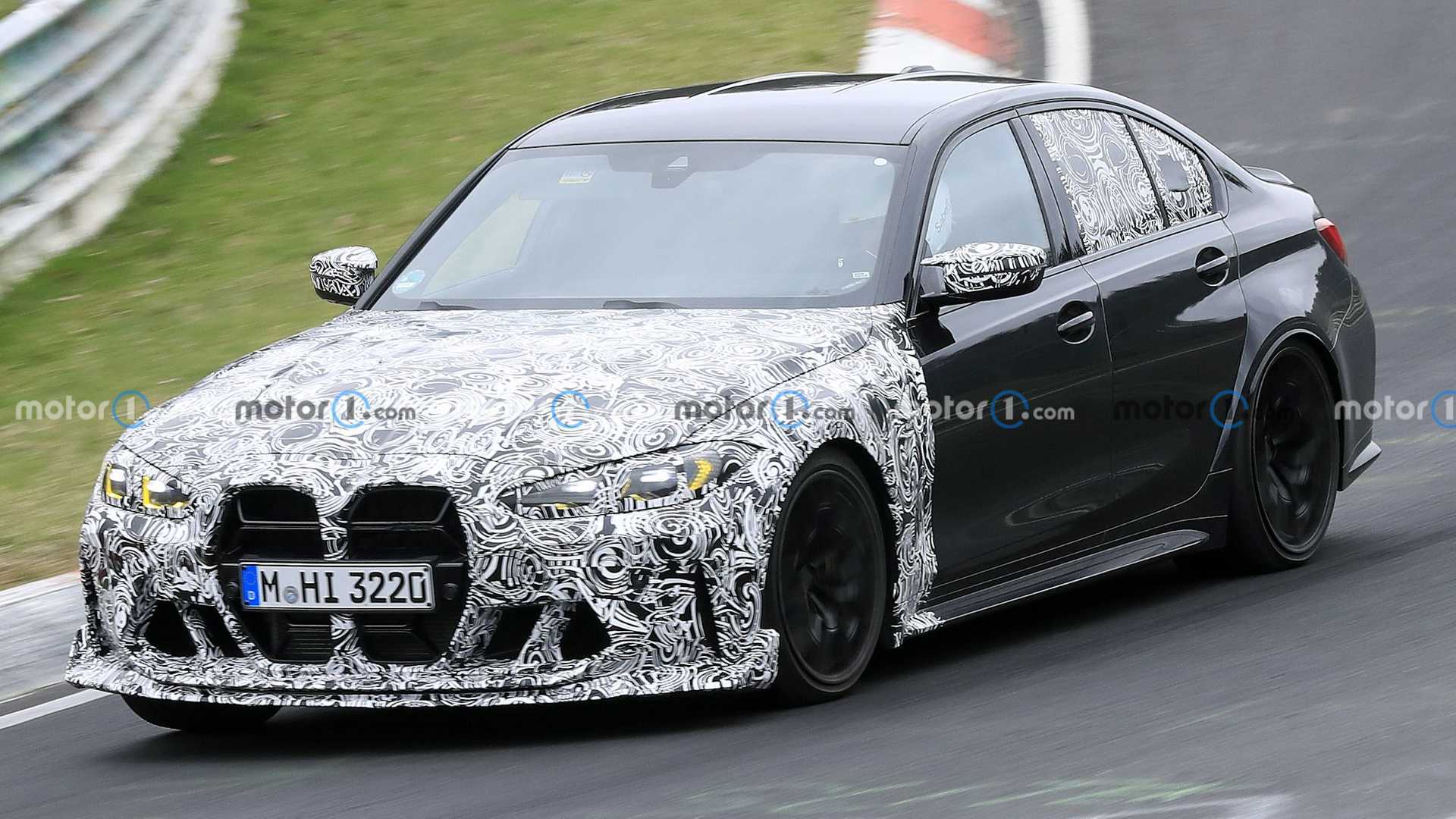 BMW M3CS Drops Heavy Camo and Shows Off Face in New Spy Photos