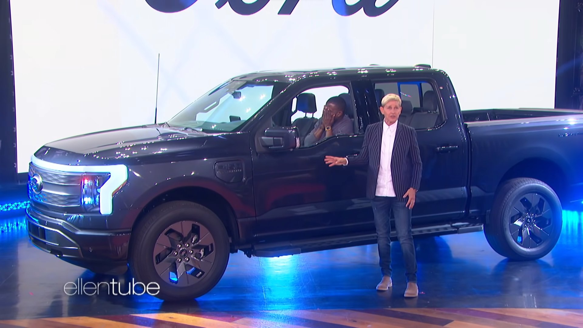 Ellen surprises Atlanta teacher with a new Ford F-150 Lightnin