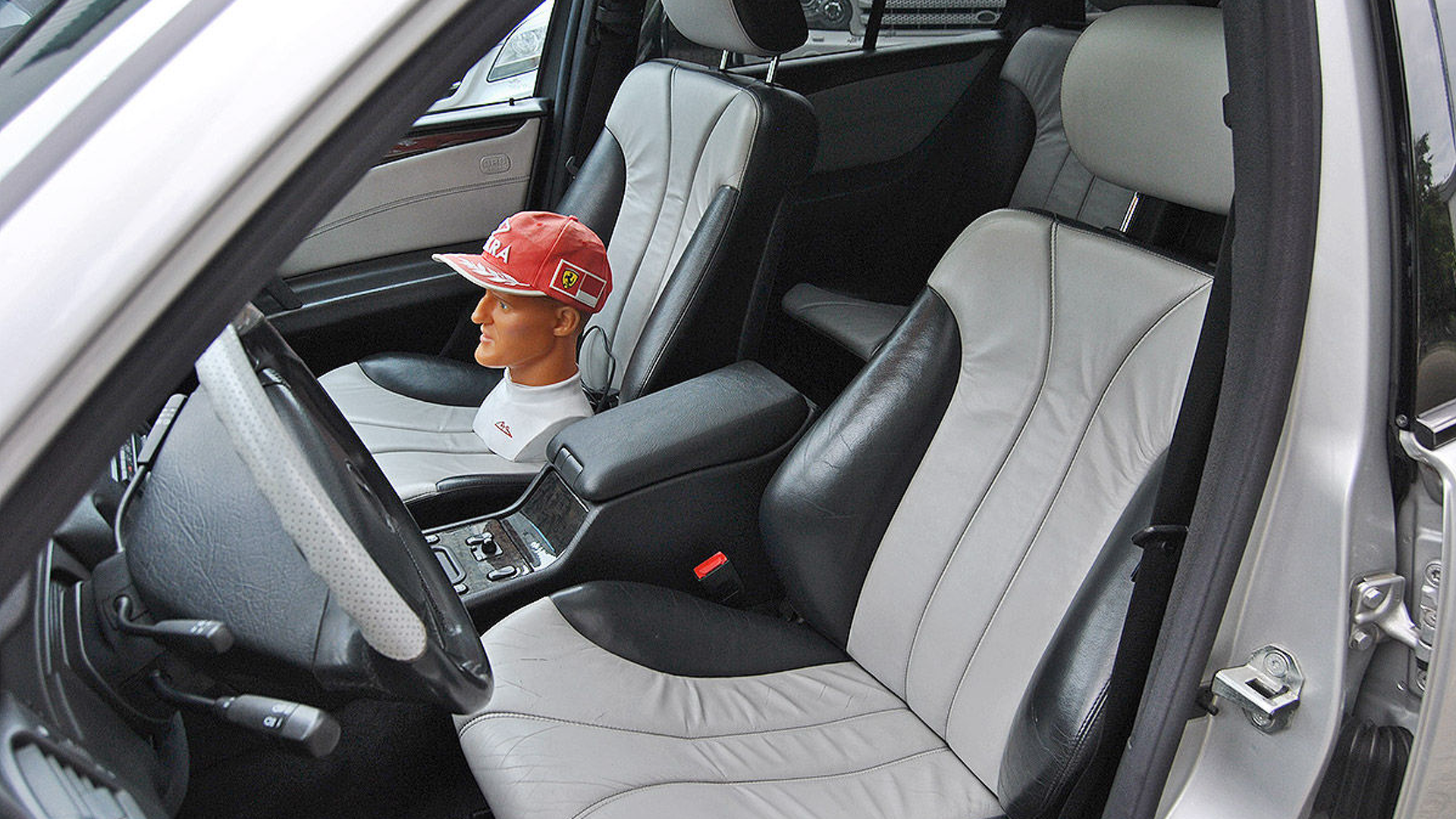 Michael Schumacher has a Mercedes E55 AMG 