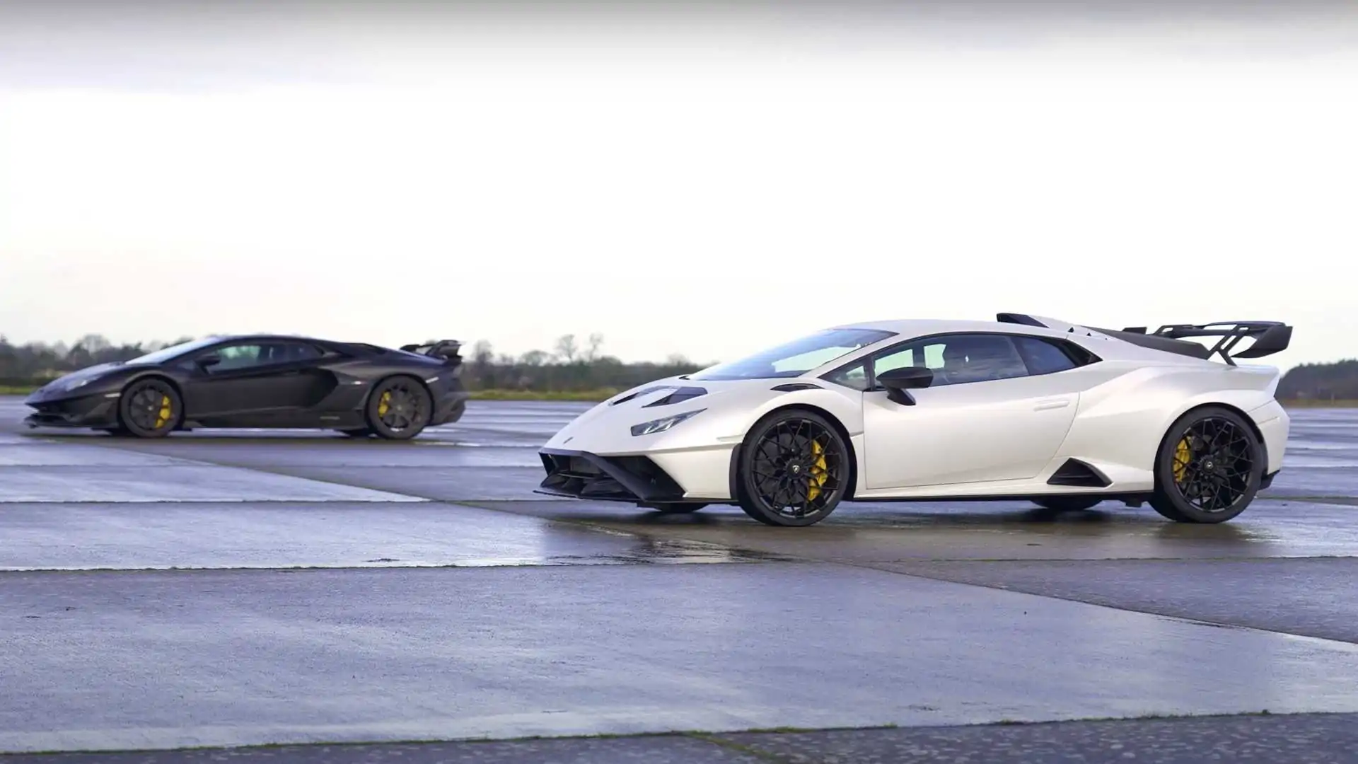 Can the Lamborghini Huracan STO keep up with The Aventador SVJ Drag Racing?