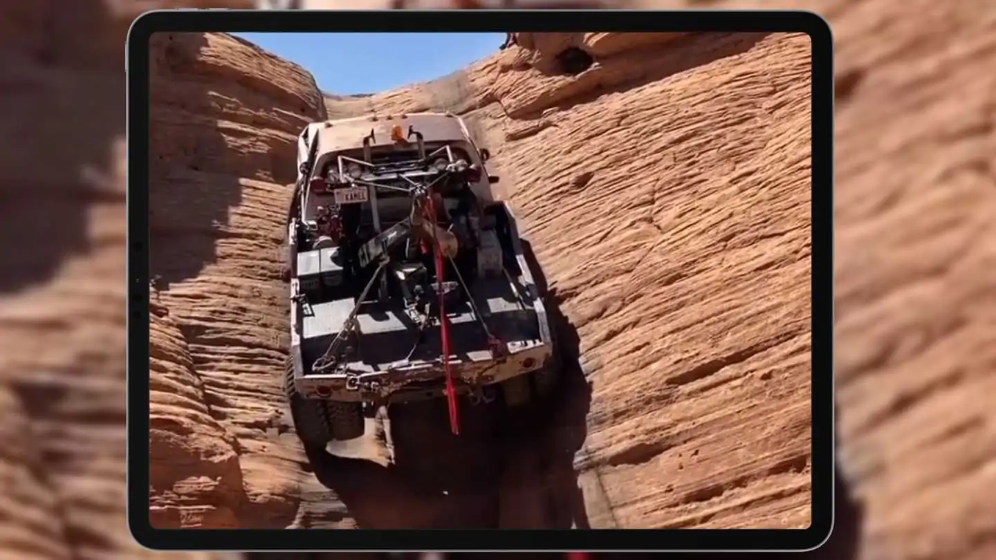 Utah's Dually Chevrolet Tow Truck Climbs Vertical Rock With Ease