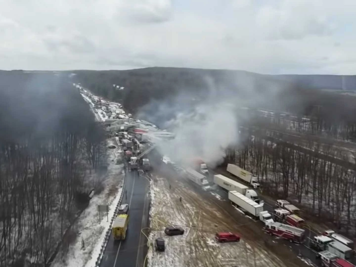 Major Crash on Pennsylvania Highway during Snow Squall Turns Tragic