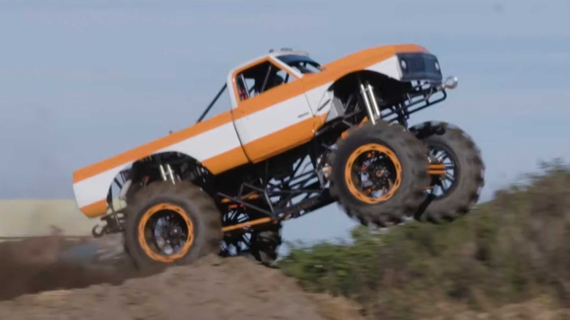 A home-made monster truck costs $100K to build and stands 10 feet tall