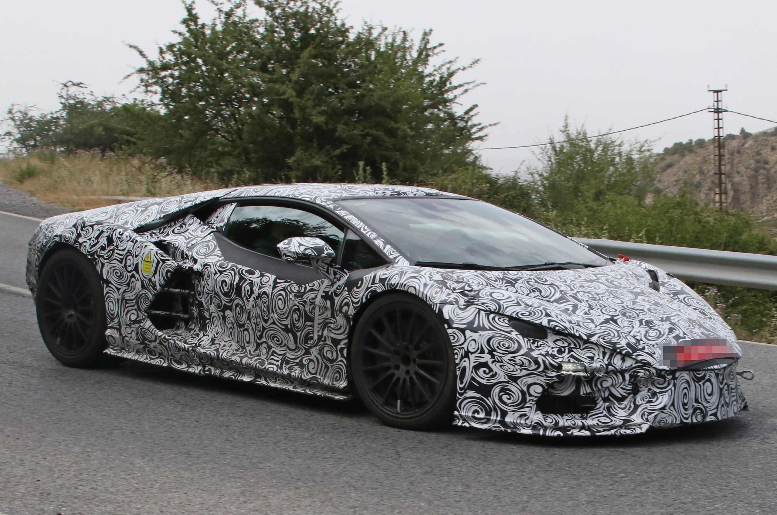 Lamborghini Aventador Successor Featured With Thinner Camo and Exposed Engine