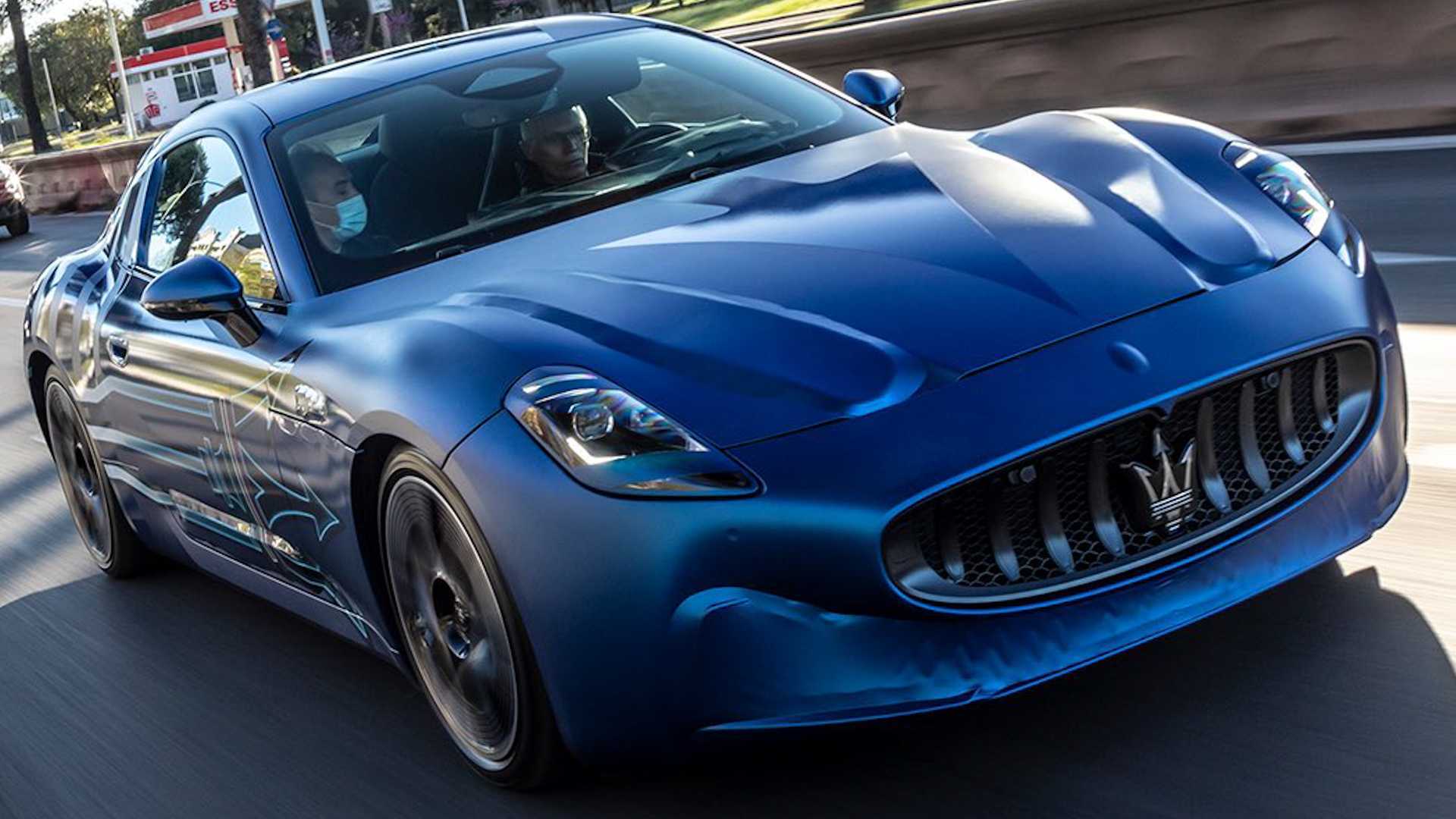 Stellantis CEO Driving Maserati GranTurismo Fogore in Close Up