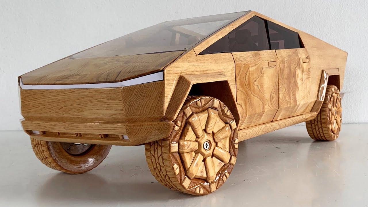 A Wooden Tesla Cybertruck Arrives Prior to The Real One