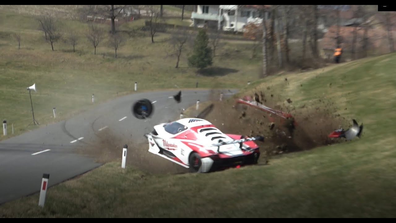 Crazy KTM X-Bow GTX Crashes At Hillclimb Sends Photographers Into Running