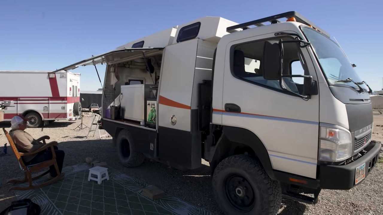 Custom Mitsubishi Fuso Camper Has Gullwing Doors, Minimalist Interior