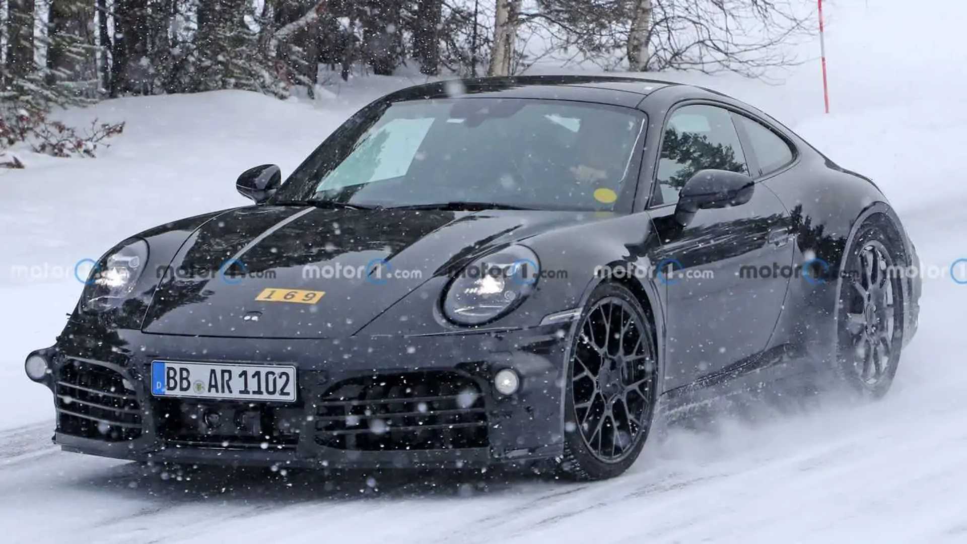 Porsche 911 Hybrid Spied In 21 Pictures Of Snowy Development