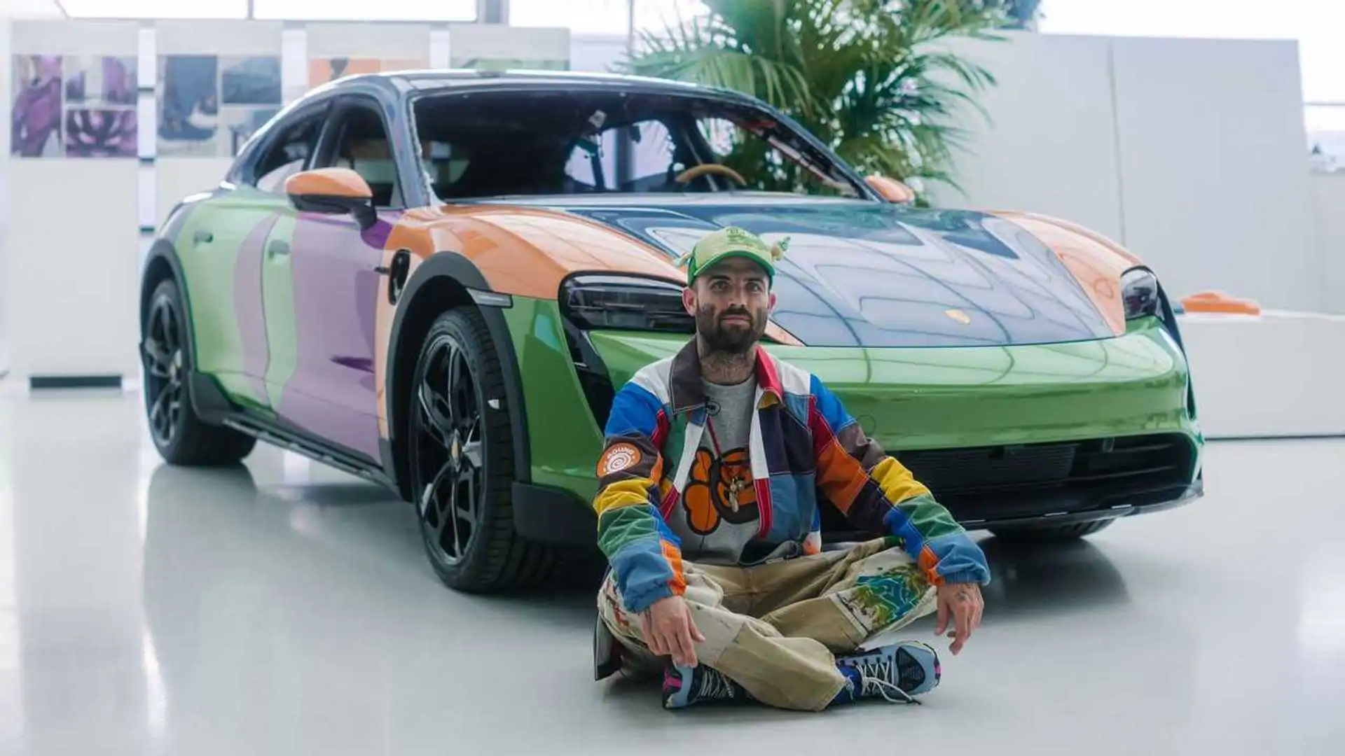 Porsche Taycan Cross Turismo is a Colorful Art Car by Sean Wotherspoon