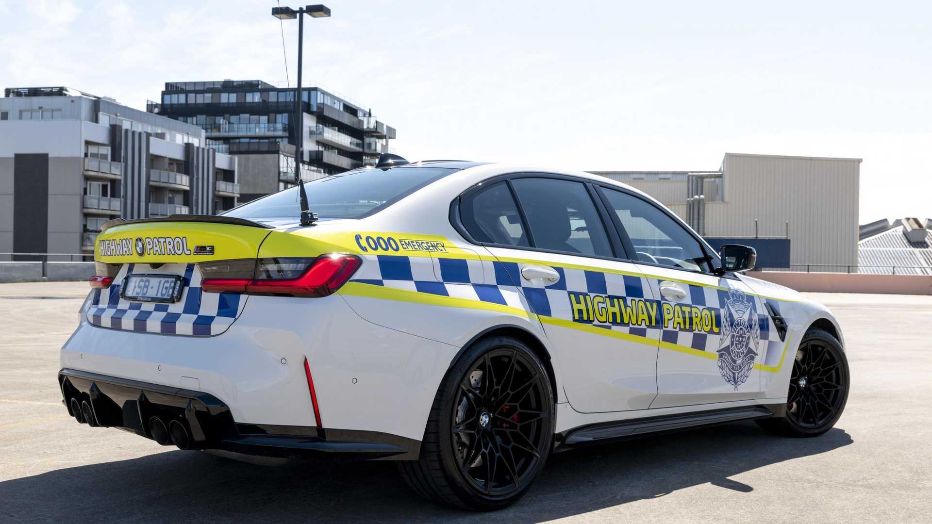 BMW M3 Competition Police Car for Australia Lights Up the XXL Grille