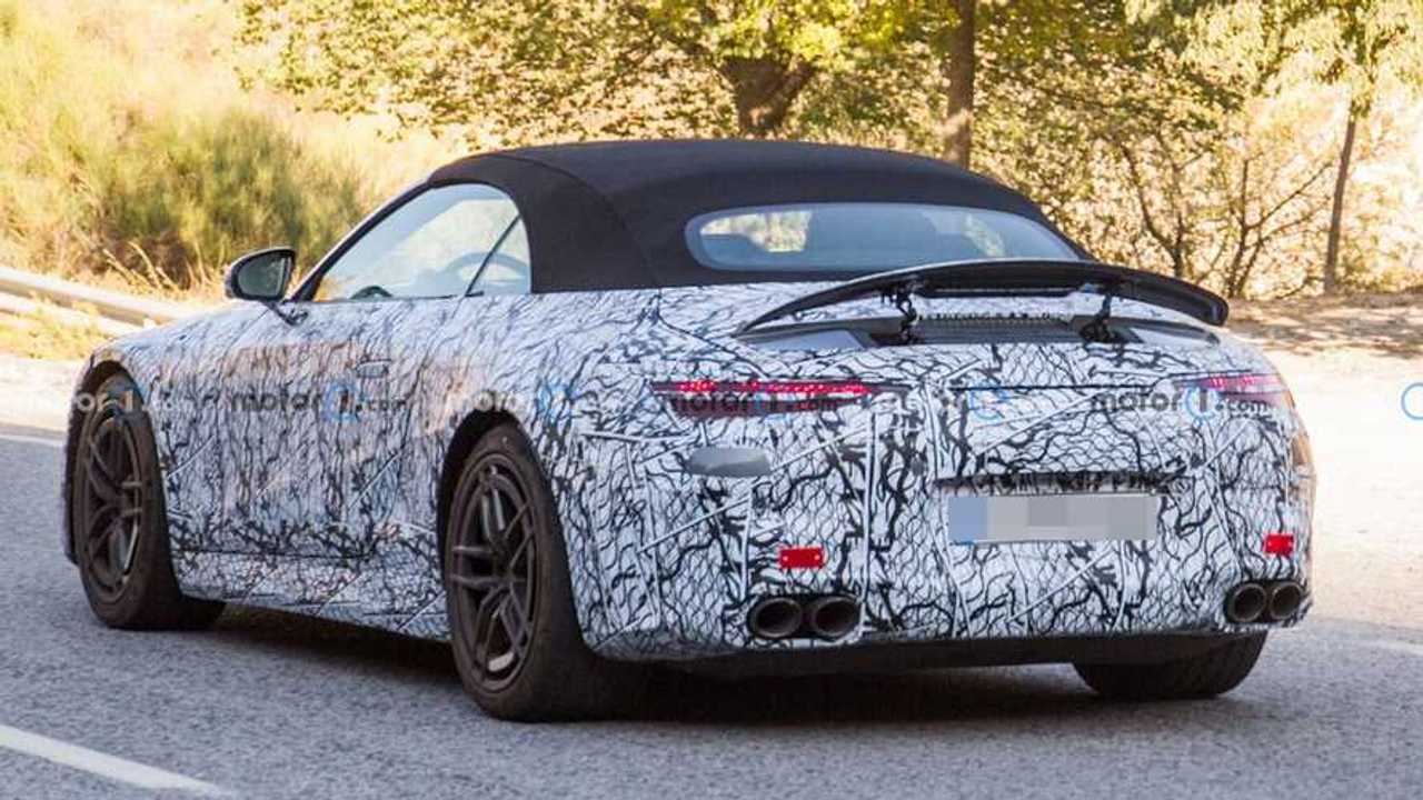 2022 Mercedes AMG SL Plug In Hybrid Spied with Charging Port Cap