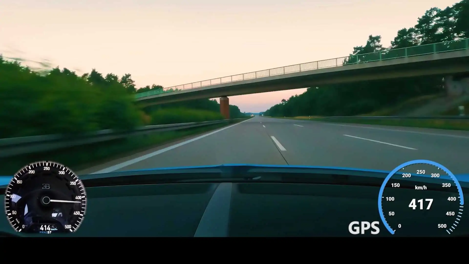 Bugatti Chiron GPS Shows 259 MPH on Autobahn