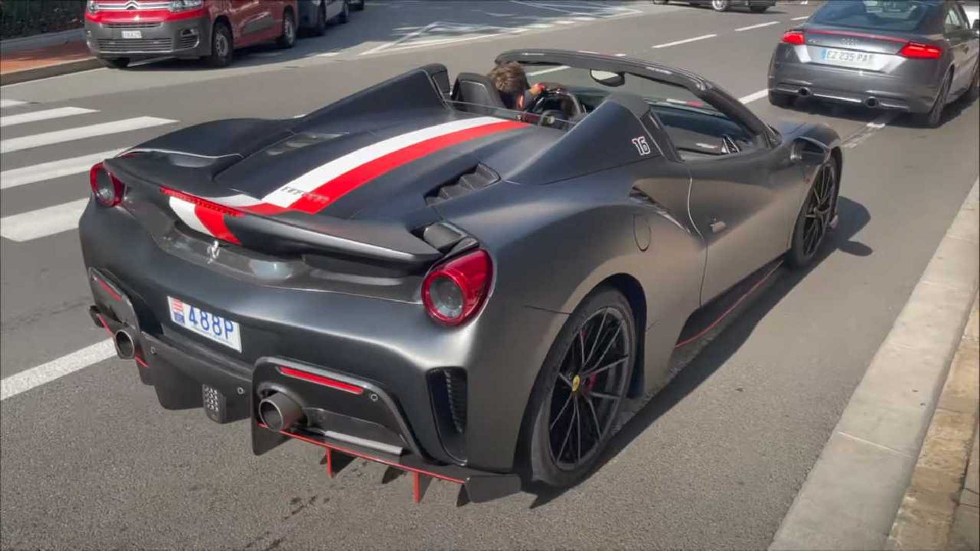 Ferrari F1 Driver Charles Leclerc Seen Driving Custom488 Pista