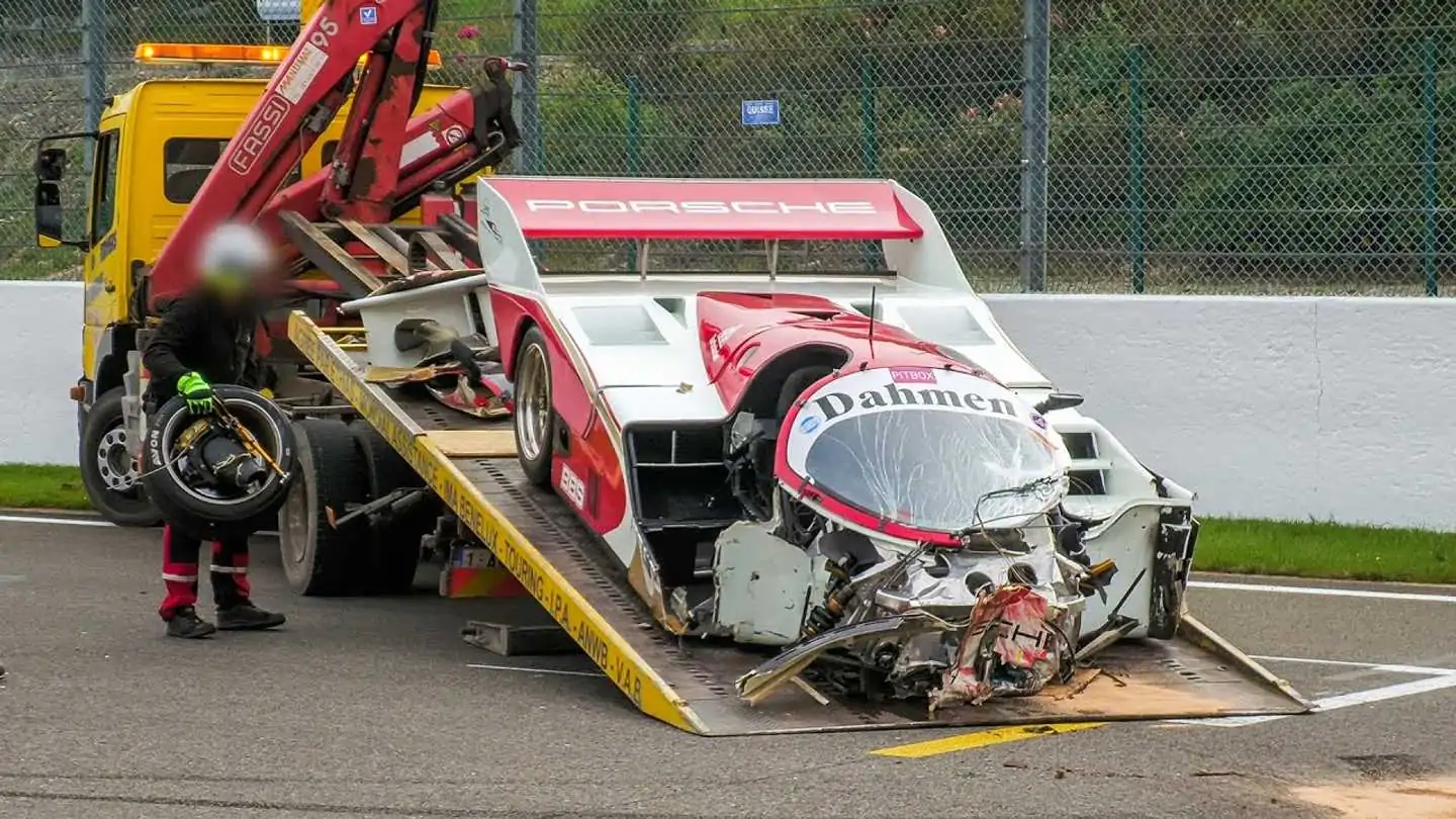 See Vintage Porsche 962C Worth $1.2 Million Crash Hard At Spa