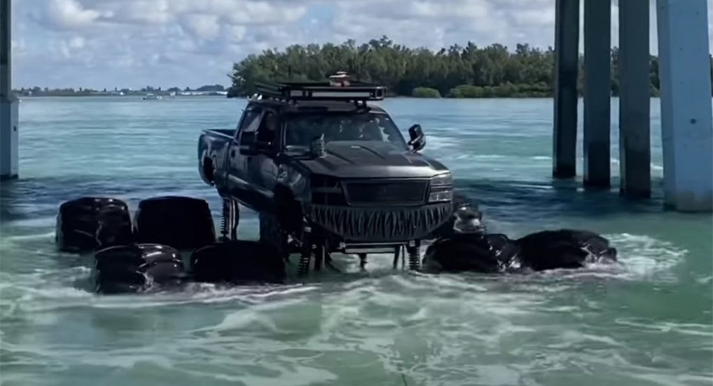 Monstermax Pickups Can Float and Drive Into Gulf Of Mexico