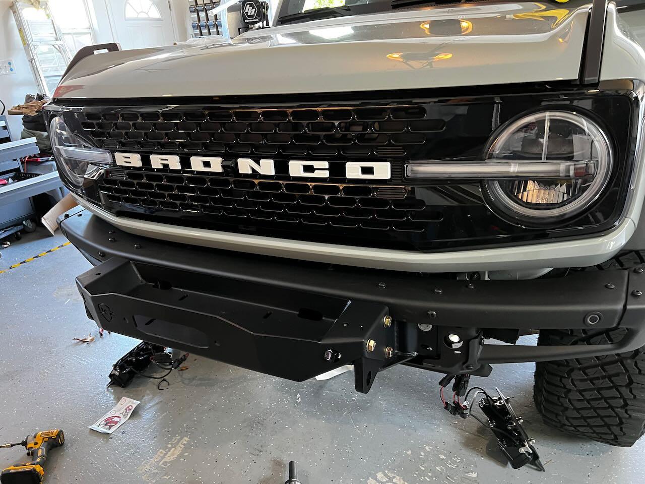 If your Ford Bronco has a winch, here's where the license plate of Ford Bronco will go.