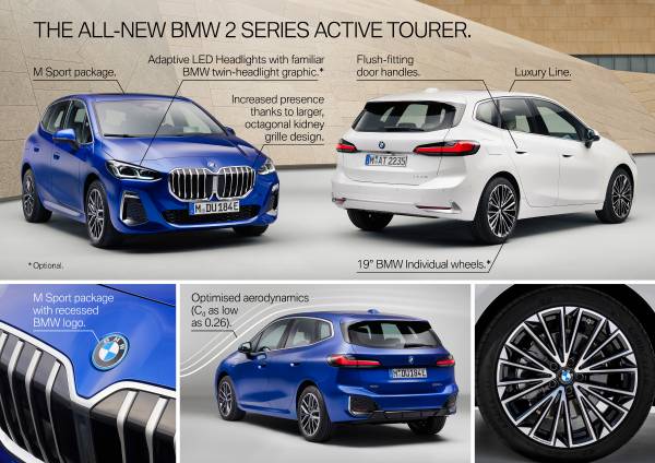 2022 BMW 2 Series Active Tourer Revealed with Large Grille and All-New Interior