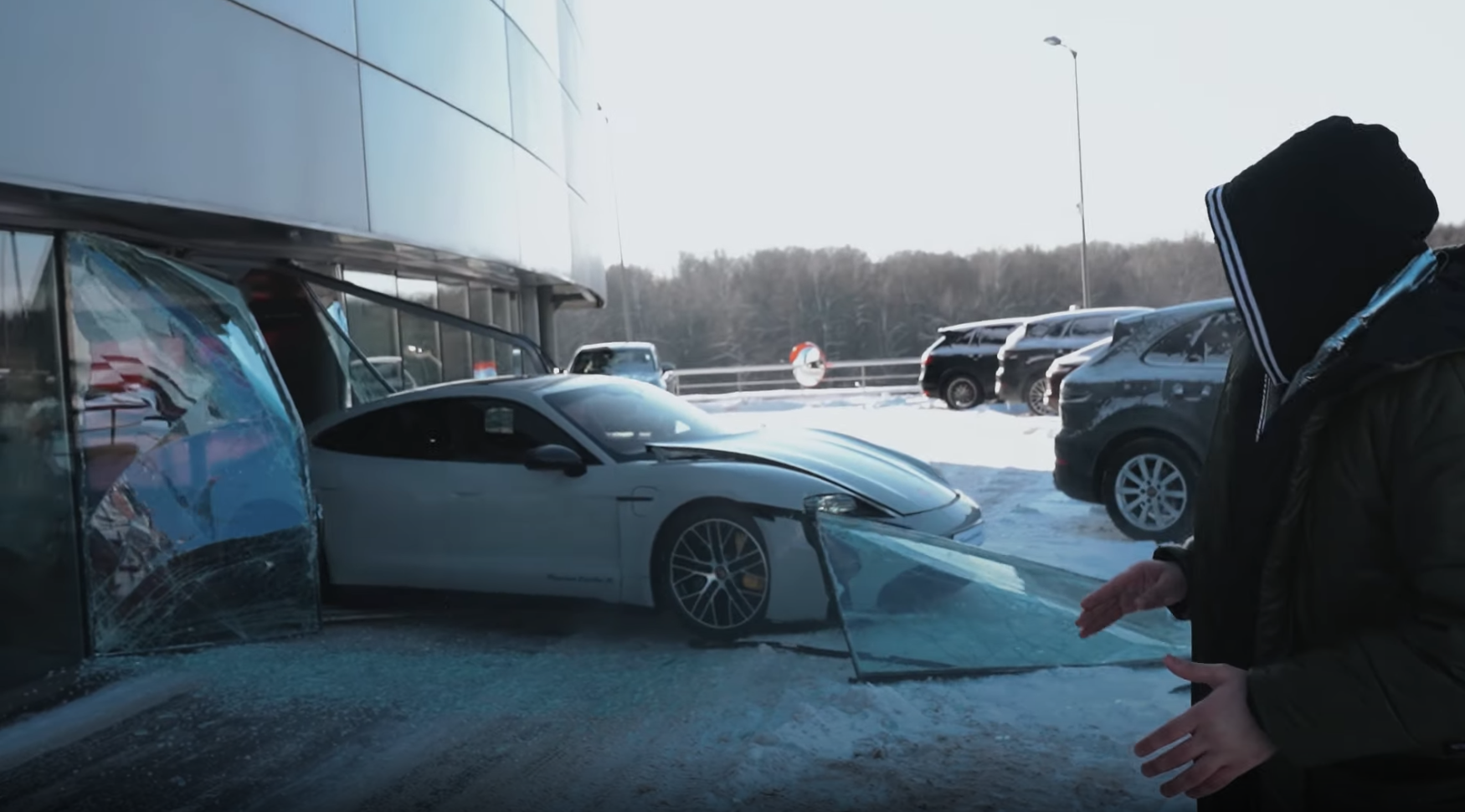 Porsche Taycan Smashes Dealership Windows After Alleged Pedal Confusion