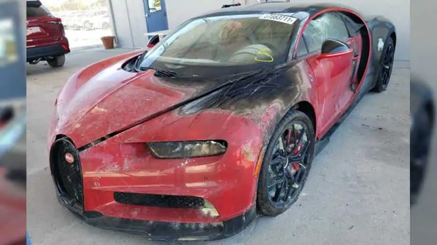 What would you pay for this fire-damaged Bugatti Chiron