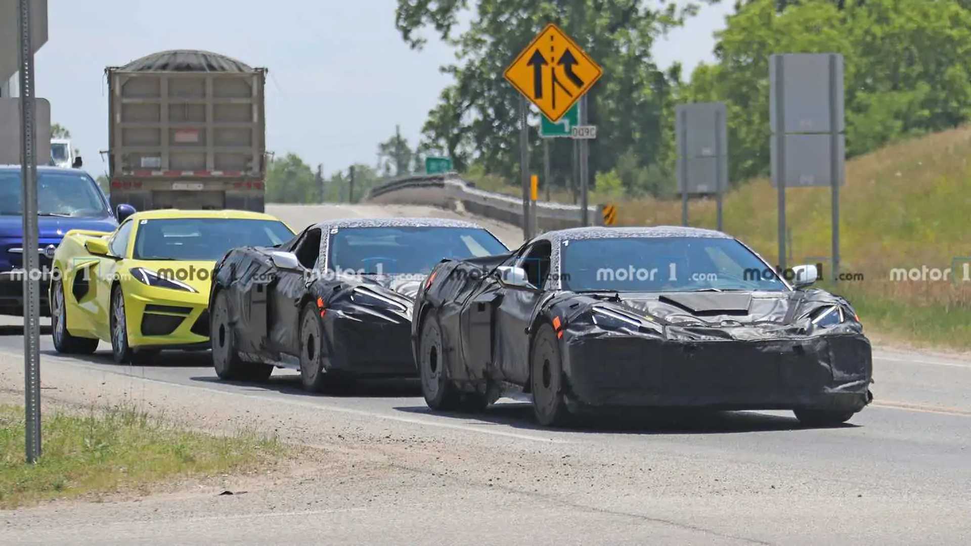 Chevy Corvette Z06C8 C8 Spied in Light Camouflage Revealing Mean Body