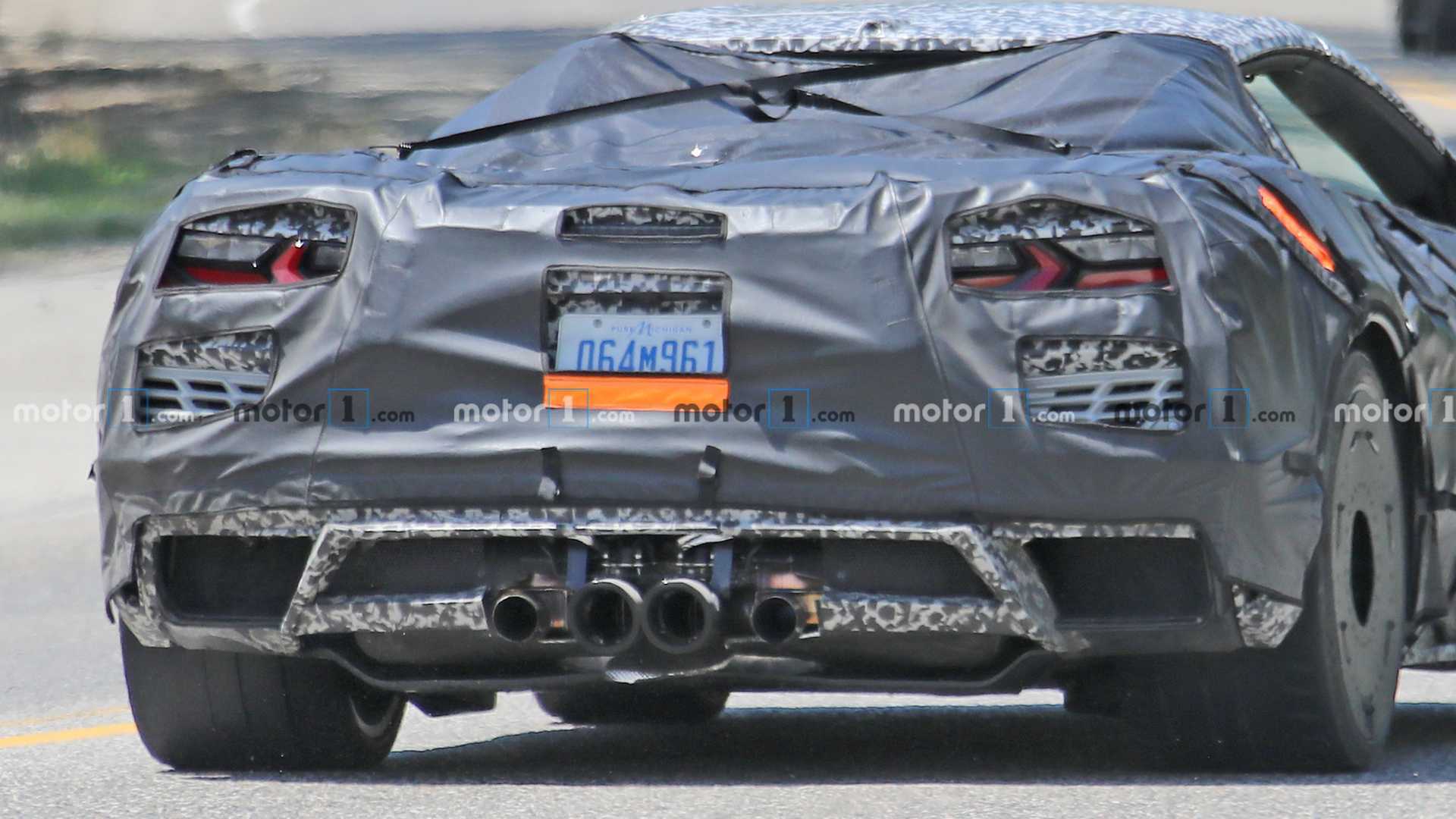 Chevy Corvette Z06C8 C8 Spied in Light Camouflage Revealing Mean Body