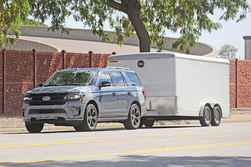 New Ford Expedition ST Spy Shots Capture SUV towing A Trailer